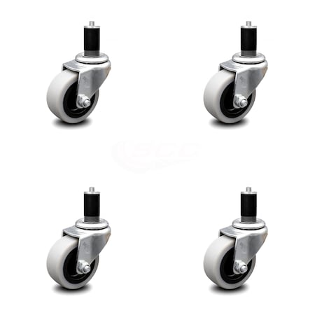 Service Caster 2 Inch Thermoplastic Rubber Wheel 1-1/2 Inch Expanding Stem Caster SCC, 4PK SCC-EX05S210-TPRS-112-4
